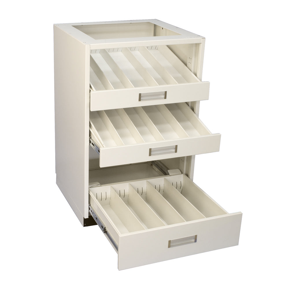 Metal Rx Under Counter Pharmacy Bottle Dispenser Cabinet