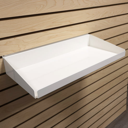 Rx Metal Slatwall Pharmacy Shelf with 1.25" H Front Lip, 22" L x 10" D, Off-White