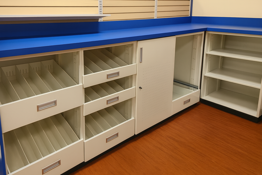 Metal Rx Under-Counter Pharmacy Vial Storage Cabinet