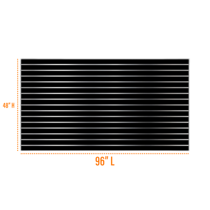 Slatwall Black 4x8 LPM With Silver Metal Inserts