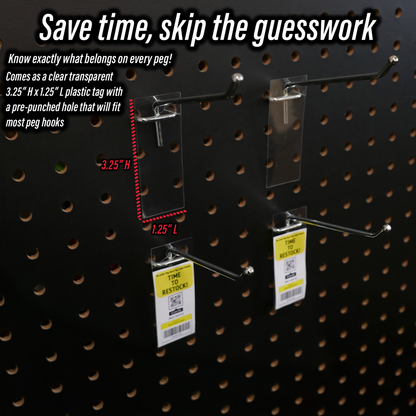 Peg Back Tag Label Holders