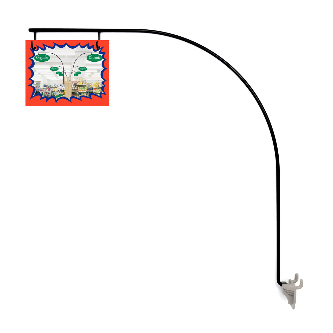 Black Gondola Aisle Sign Holders / Aisle Violator Sign Holder