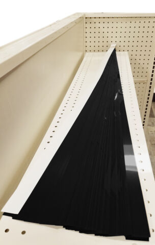 Gondola Shelving Pre Cut Vinyl Insert Strips - 48" L - 100 Pack