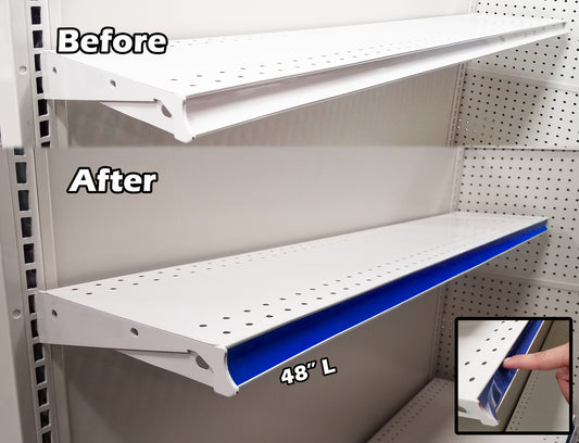 Gondola Shelving Pre Cut Vinyl Insert Strips - 48" L - 100 Pack
