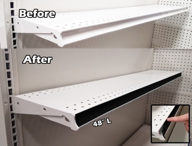 Gondola Shelving Pre Cut Vinyl Insert Strips - 48" L - 100 Pack