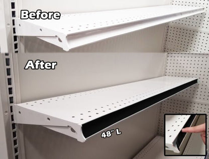 Gondola Shelving Pre Cut Vinyl Insert Strips - 48" L - 100 Pack