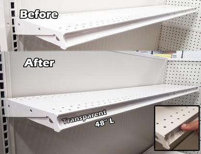 Gondola Shelving Pre Cut Vinyl Insert Strips - 48" L - 100 Pack