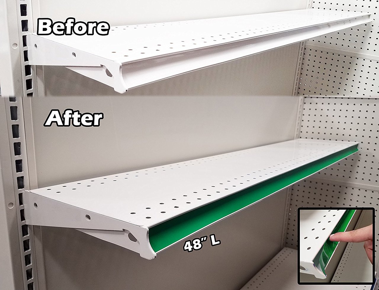 Gondola Shelving Pre Cut Vinyl Insert Strips - 48" L - 100 Pack