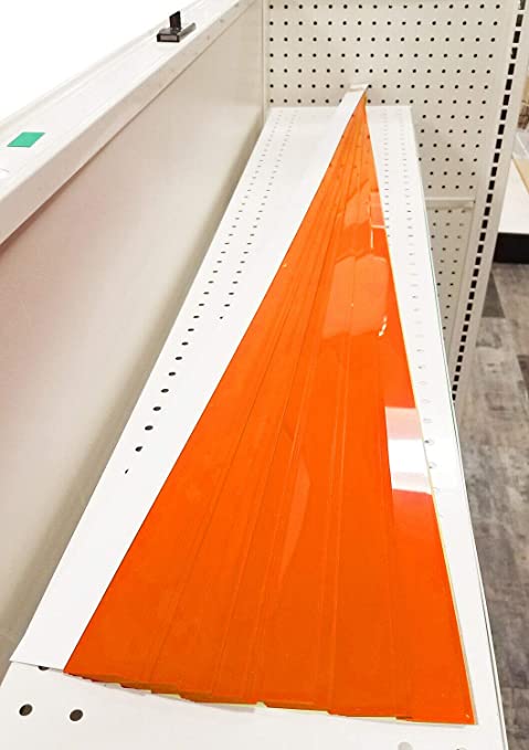 Gondola Shelving Pre Cut Vinyl Insert Strips - 48" L - 100 Pack