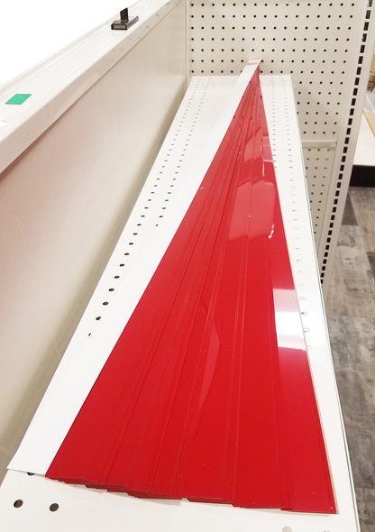Gondola Shelving Pre Cut Vinyl Insert Strips - 48" L - 100 Pack