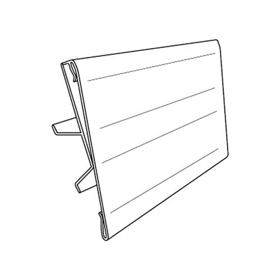 Hinged Flip Up Sign Holder with Card Protector for Gondola Shelf Ticket C Channel