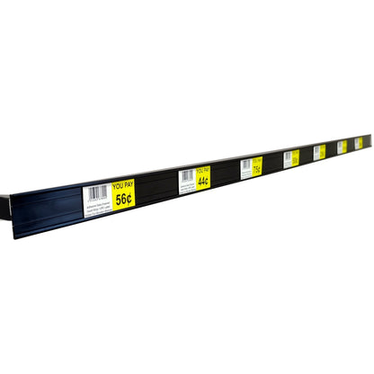 C Channel Shelf Molding 48" L Self Adhesive UPC Label Holder Black