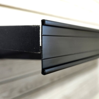 C Channel Shelf Molding 48" L Self Adhesive UPC Label Holder Black