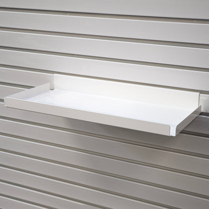 Rx Metal Slatwall Pharmacy Shelf with .5" H Lip, 15.5" L x 7.5" D, Off-White