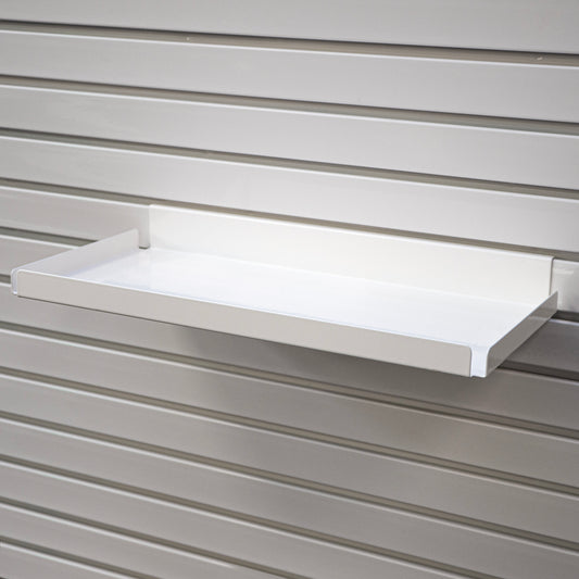 Rx Metal Slatwall Pharmacy Shelf with .5" H Lip, 15.5" L x 7.5" D, Off-White