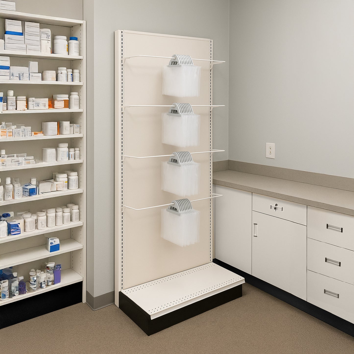 Rx Call Bag Hang Rod for Gondola Shelving