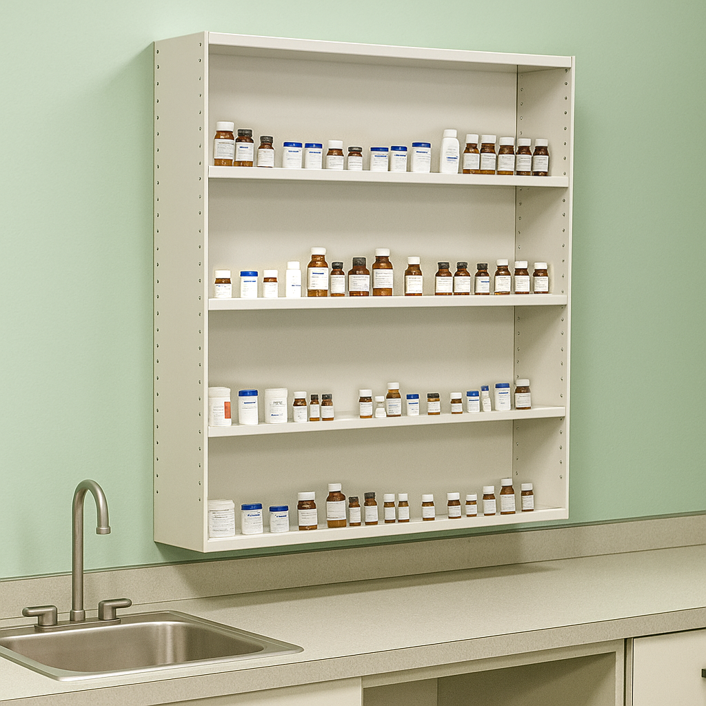 Rx Metal Pharmacy Bay Unit, Wall Mounted Cabinet 36"
