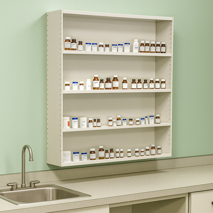 Rx Metal Pharmacy Bay Unit, Wall Mounted Cabinet 36"