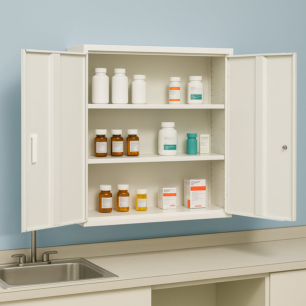 Rx Metal Pharmacy Wall Mounted Security Cabinet