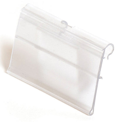 10" Black Slatwall Flip Up Scanner Hooks with Label Holders - 50 Pack