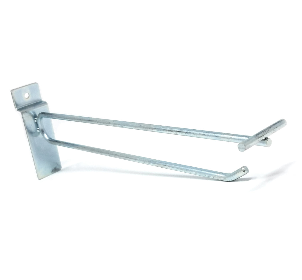 8" Zinc Slatwall Flip Up Scanner Hooks with Label Holders - 50 Pack