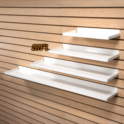 Rx Metal Slatwall Pharmacy Shelf with .5" H Lip, 21.75" L x 7.5" D, Off-White