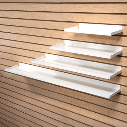 Rx Metal Slatwall Pharmacy Shelf with .5" H Lip, 15.5" L x 7.5" D, Off-White