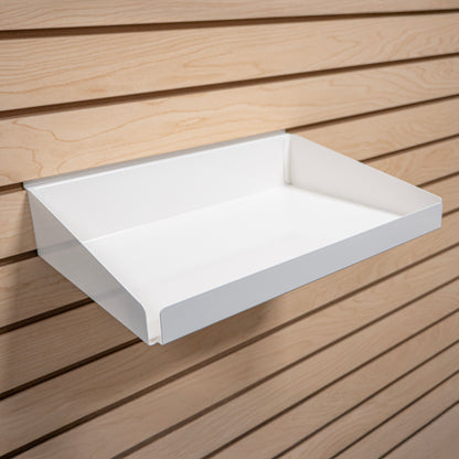 Rx Metal Slatwall Pharmacy Shelf with 1.25" H Front Lip, 15" L x 10" D, Off-White