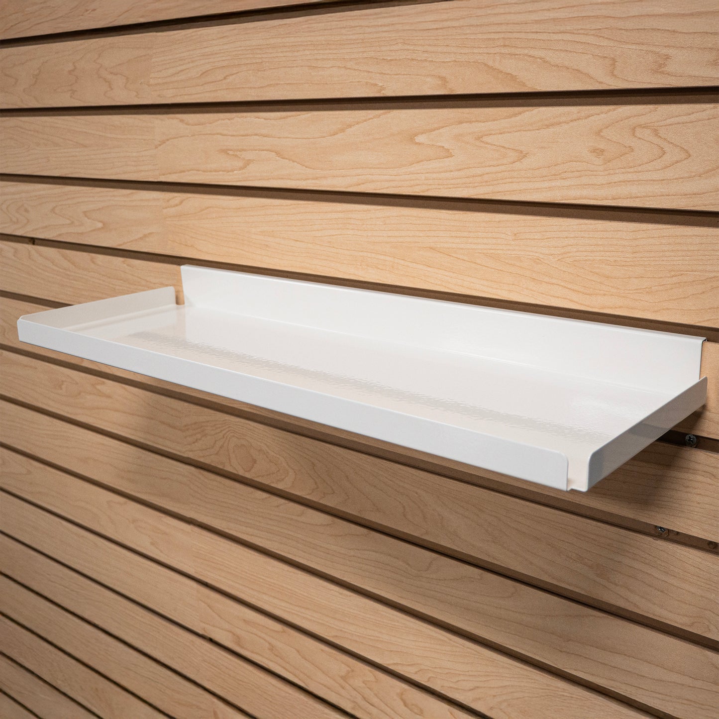 Rx Metal Slatwall Pharmacy Shelf with .5" H Lip, 21.75" L x 7.5" D, Off-White