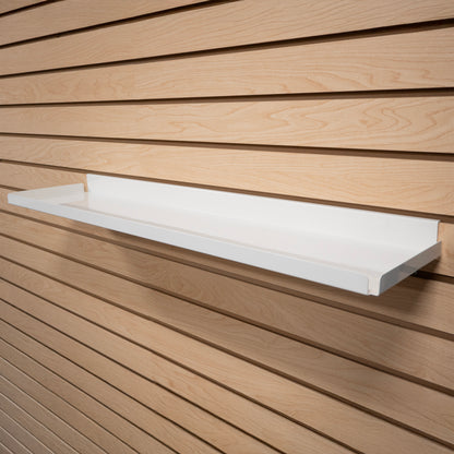 Rx Metal Slatwall Pharmacy Shelf with .5" H Lip, 31.25" L x 7.5" D, Off-White