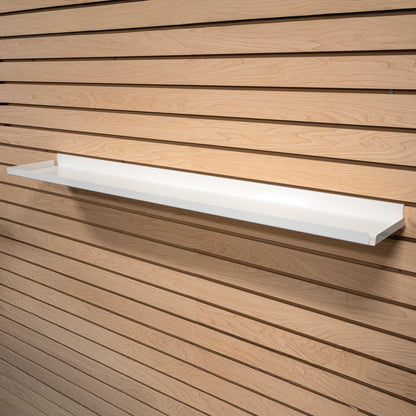 Rx Metal Slatwall Pharmacy Shelf with .5" H Lip, 46.5" L x 7.5" D, Off-White