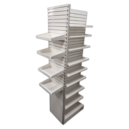 Rx Metal Slatwall Pharmacy Shelf with 1.25" H Front Lip, 15" L x 10" D, Off-White