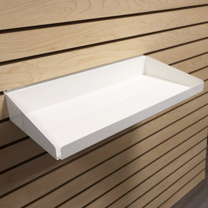 Rx Metal Slatwall Pharmacy Shelf with 1.25" H Front Lip, 22" L x 10" D, Off-White