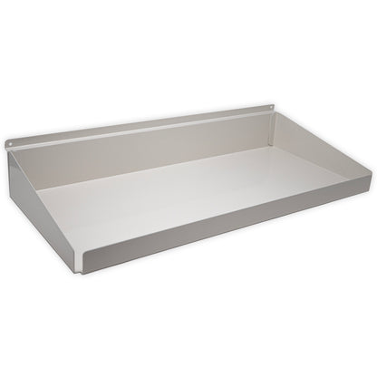 Rx Metal Slatwall Pharmacy Shelf with 1.25" H Front Lip, 22" L x 10" D, Off-White