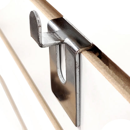Slatwall Open End Basket Holding Notch Hook, Chrome