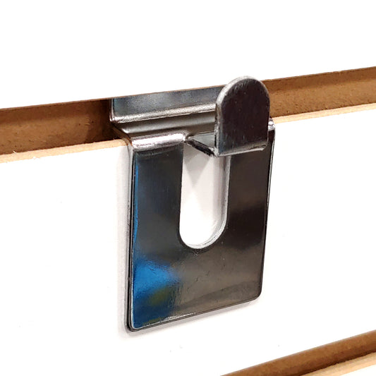 Slatwall Open End Basket Holding Notch Hook, Chrome