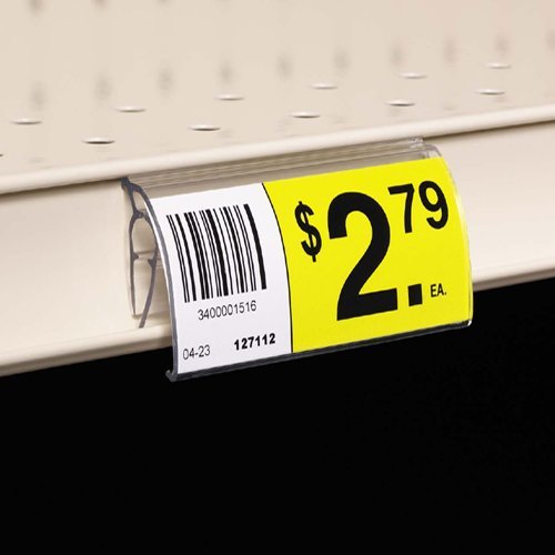 UPC Label Holder for Wire Baskets & Gondola Shelves