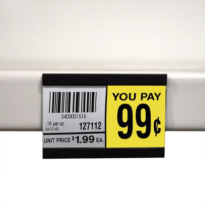 Magnetic UPC Label Holder for Pharmacy Shelves & Gondola Shelf Channels