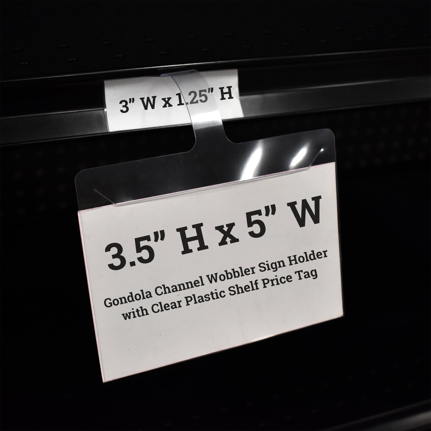 Gondola Shelf Wobbler Sign Holder for 3.5" H x 5" W Sign Cards