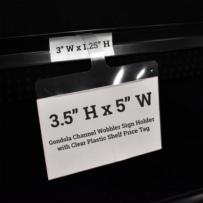 Gondola Shelf Wobbler Sign Holder for 3.5" H x 5" W Sign Cards