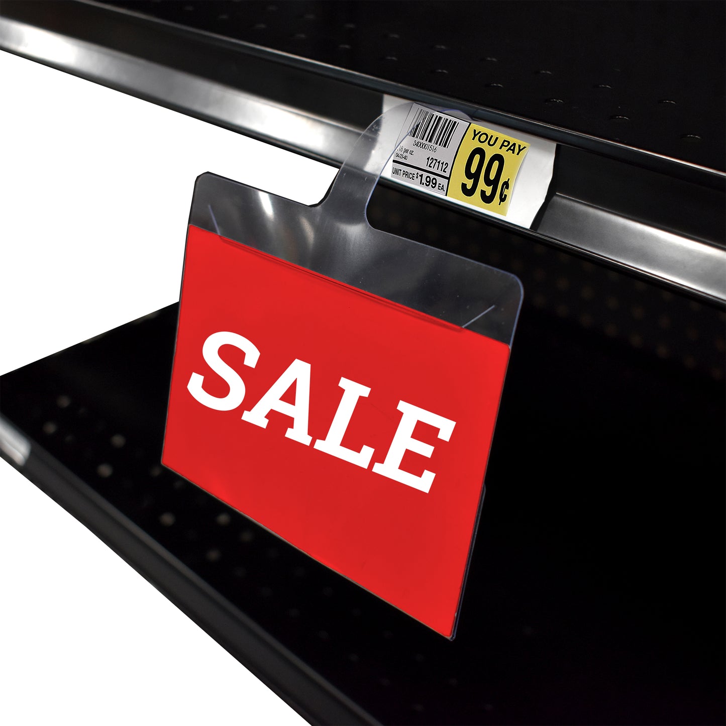 Gondola Shelf Wobbler Sign Holder for 3.5" H x 5" W Sign Cards