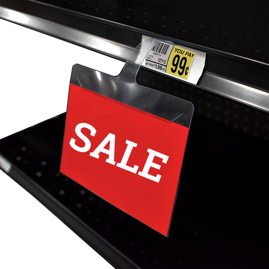 Gondola Shelf Wobbler Sign Holder for 3.5" H x 5" W Sign Cards