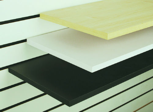 Melamine Wood Shelves 12" D x 24" L, Black, Maple or White