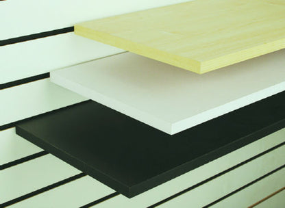 Melamine Wood Shelves 12" D x 24" L, Black, Maple or White