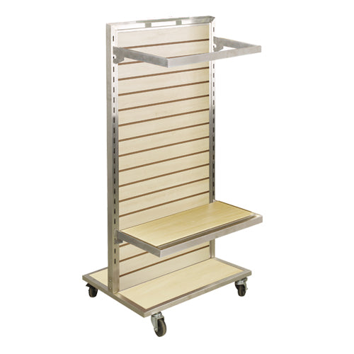 Sleek Slatwall Maple 2 Way Merchandiser