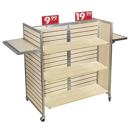 Sleek Slatwall Maple Large Gondola Merchandiser