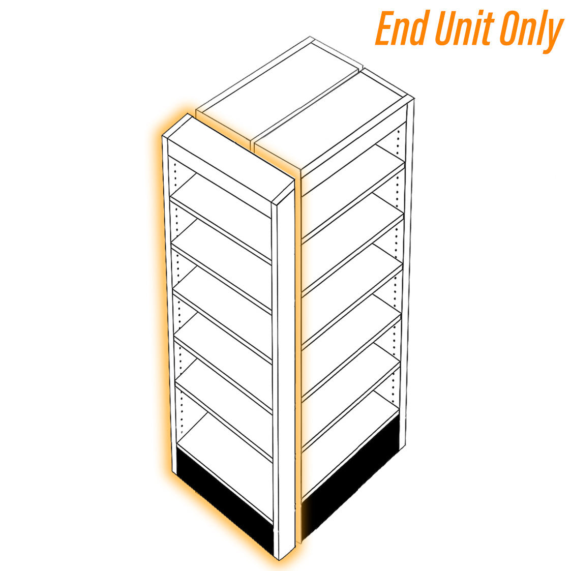 Rx Metal Shelving Pharmacy Bay End Unit - 15" L
