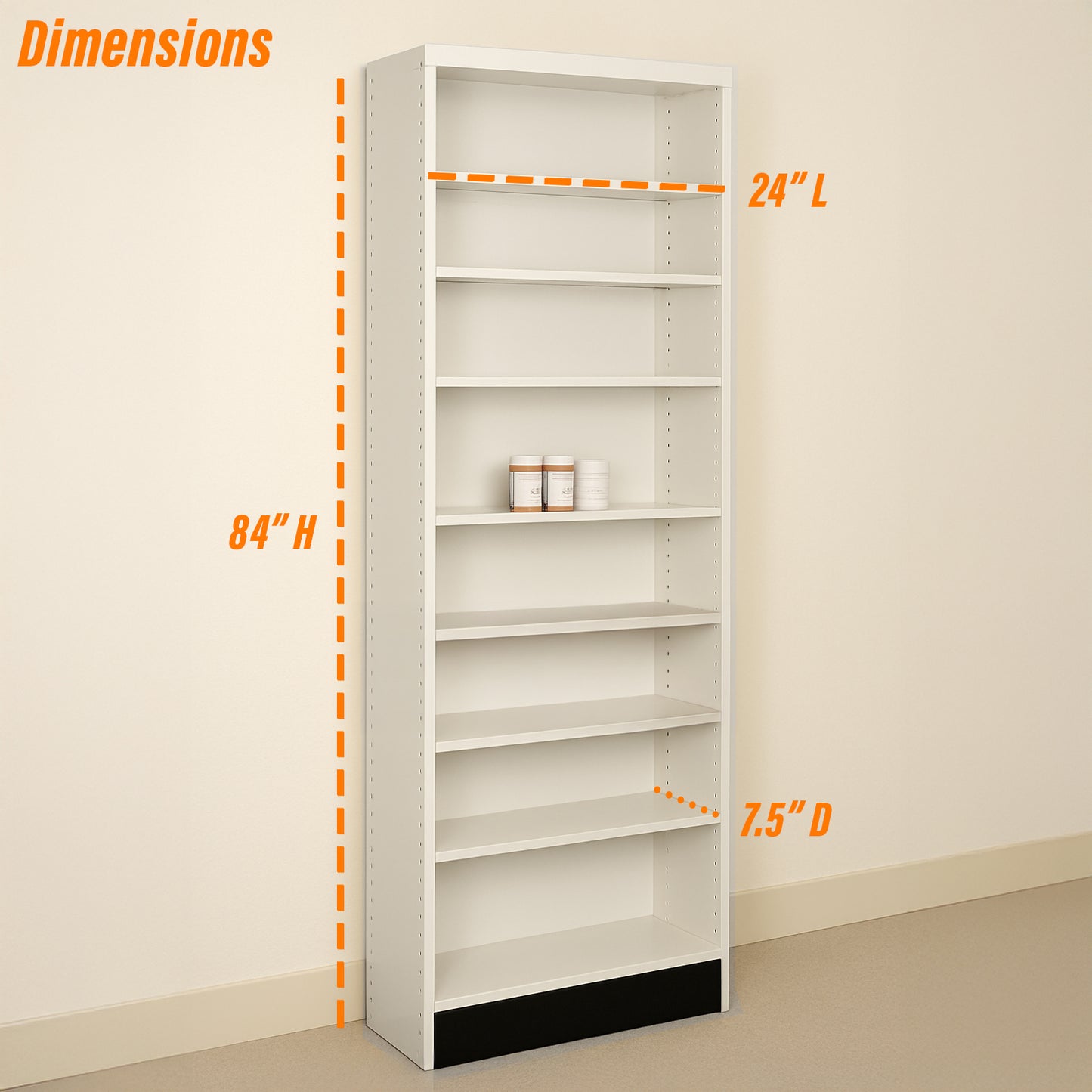 Single Rx Metal Shelving Pharmacy Bay Unit - 24" L