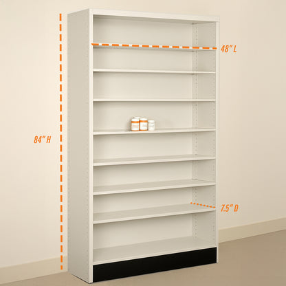 Single Rx Metal Shelving Pharmacy Bay Unit - 48" L